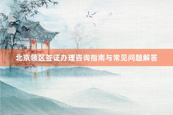 北京领区签证办理咨询指南与常见问题解答