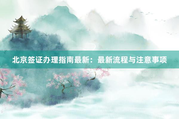 北京签证办理指南最新：最新流程与注意事项
